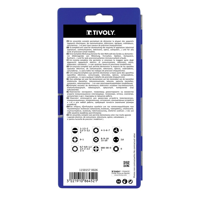 TIVOLY 11501570026 Präzisions-Schraub-Bit-Set, 35-teilig, grau