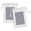 Ambesonne Floral Fabric Pouch Set of 2, Detailed Stripey Drawings