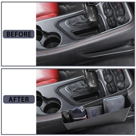 EDBETOS Gear Shifter Storage Compatible with Dodge Challenger 2015-2022 2023 Accessories Center Console Organizer Insert Gear Shift Tray Secondary Armrest Box Coin Container, Passenger Side