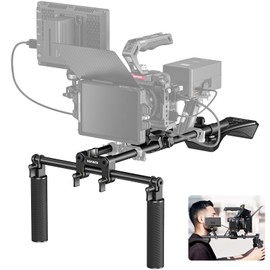 NEEWER Shoulder Mount Video Rig with Arca Quick Release DSLR Camera & Camcorder Mounting, Dual Handles 15mm Rods (16"/40cm), Filmmaking Video Stabilizer Compatible with SmallRig Follow Focus, SR007