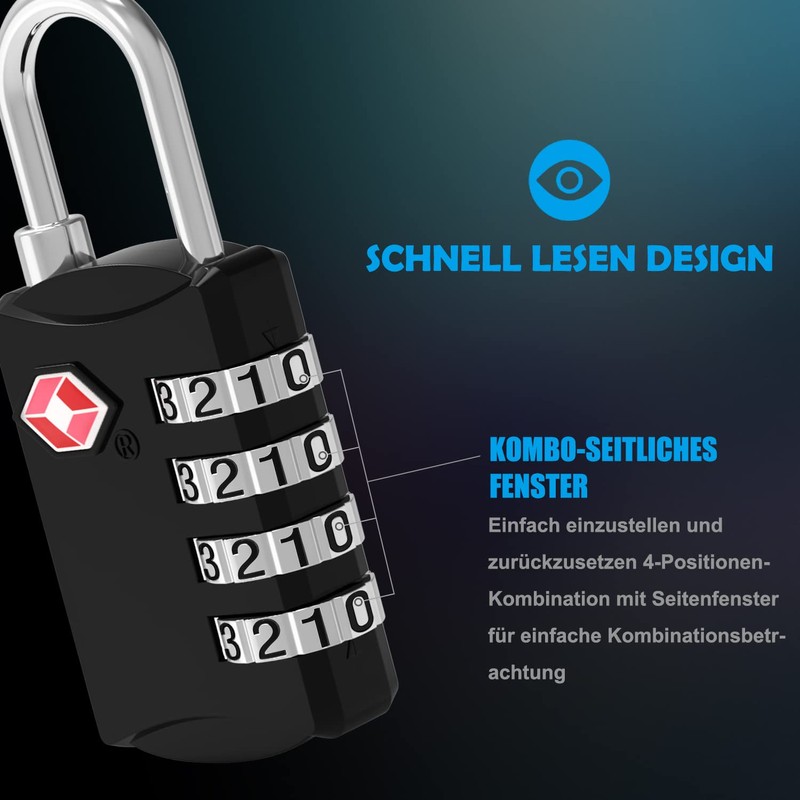 Diyife TSA Luggage Locks, [Updated Version] 4-Digit Combination Locks, Code
