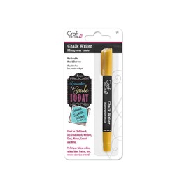 Chalk Writer, Mess Free, Wet-erasable marker for many surfaces - Amazing Vibrant Color, Gold