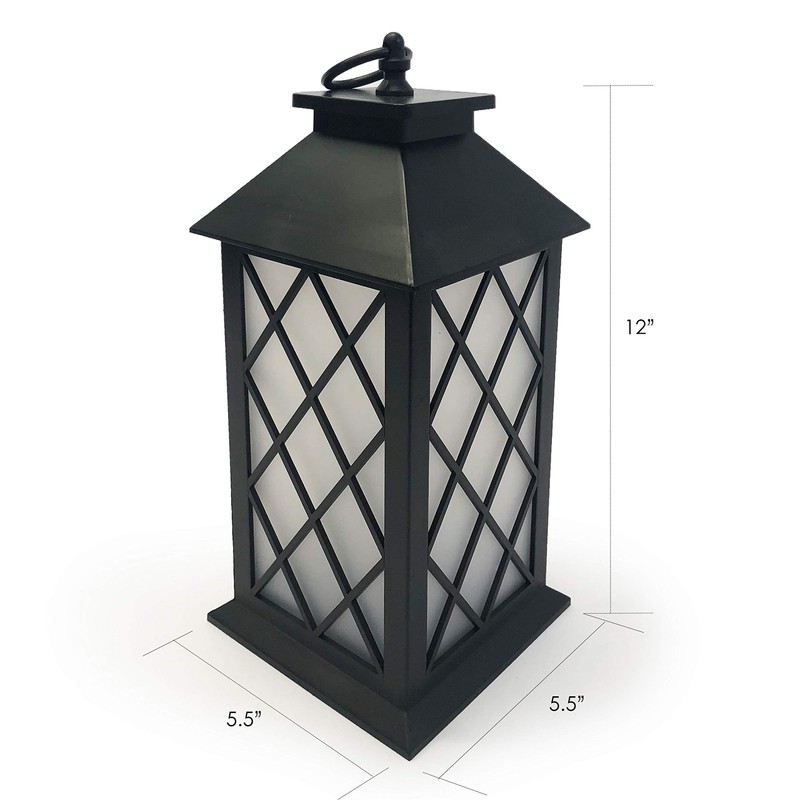 Allgala 12" LED Flame Effect Lantern Lamp-HD90309