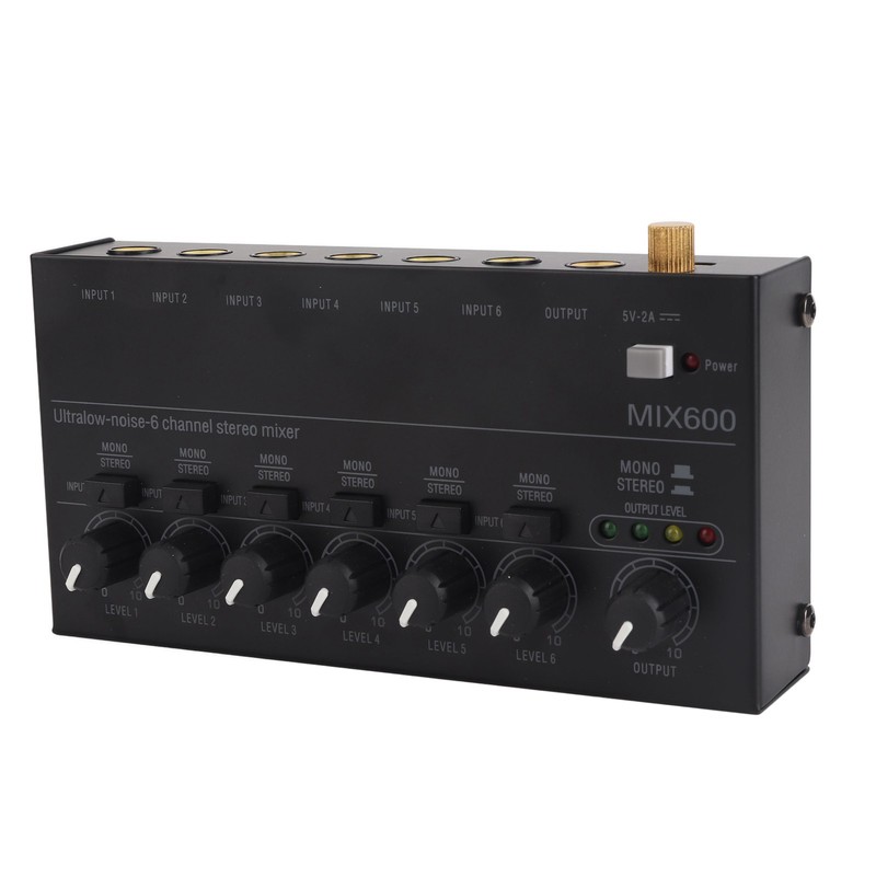 Sound Mixer Ultra Compact Metal Low Noise 6 Channel Stereo