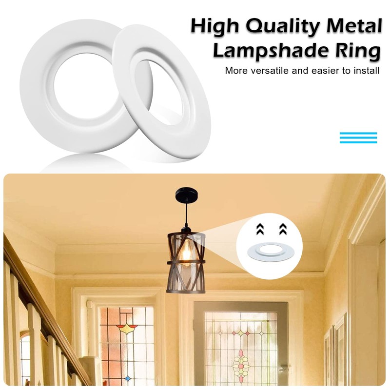 LEGELITE 2 Pack Metal Lamp Shade Reducer Ring, E27/E14 Light