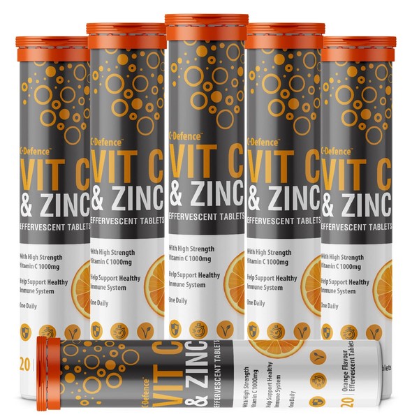 Vitamin C 1000mg & Zinc 15mg Orange Flavour Effervescent Tablets