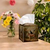Vintage Black Cat Tiger Tissue Box Cover Square