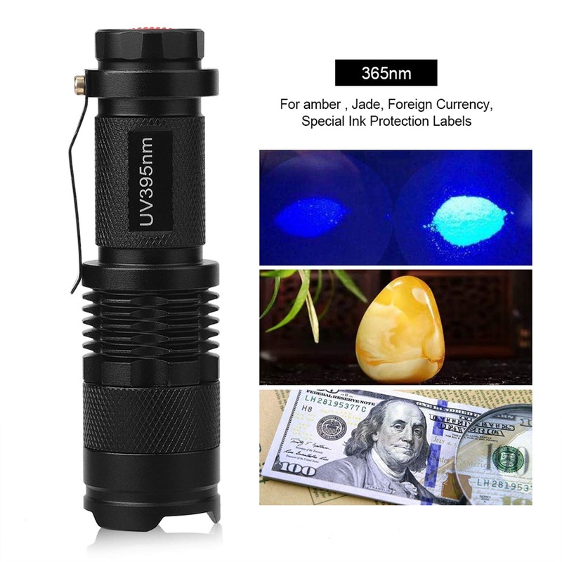 LED Blacklight Flashlight Inspection Torch High Power for Home Camping