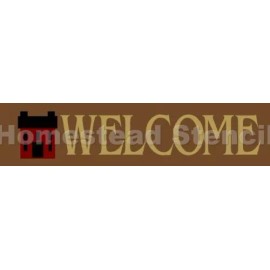 HOMESTEAD STENCIL CO REUSABLE STENCIL 4011 ~4"x18"  WELCOME SALTBOX Primitive
