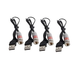 Red line laser module, industrial laser module, adjustable focus, line length 39″USB connector diameter 12mm(point-4pack)