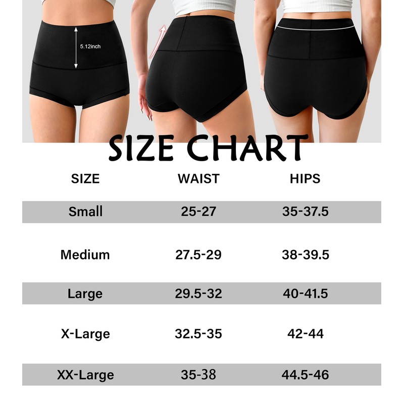 OLIKEME Cotton High Waisted Womens Underwear Soft Stretch Breathable Full