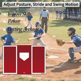 Baseball and Softball Hitting Mat for Batting Stance Practice, Indoor/Outdoor Baseball and Softball Equipment for All Ages, Antislip Rubber Backing - (6 * 4 ft)