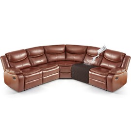 VANSOFY Extra Large Reclining Sectional Couch Covers, Waterproof 5-Piece Sofa Covers for L Shape Sectional Sofa Corner Seater Washable Slipcover for Pets, Dogs(1 Seat Recliner Cover, Chocolate)