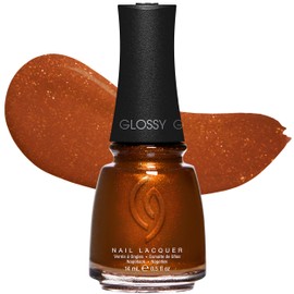 CHINA GLAZE Esmalte de Uñas Golden Acorn, Brillo de bronce cobre, Color de Alta Pigmentación, acabado brillante, secado rápido, resistente al astillad