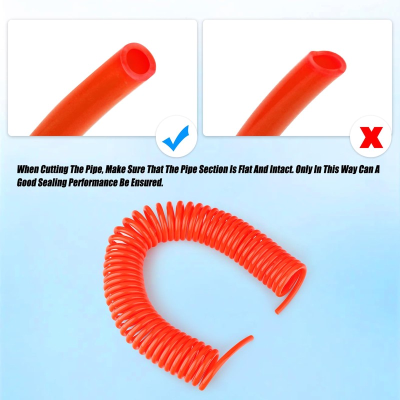 ERGAOBOY Recoil Pneumatic Hose, 6 m Red Coil Spring Hose,