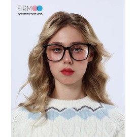 Firmoo Blue Light Blocking Glasses for Men/Women, Black Square Computer Eyewear Anti Eye Strain Glasses