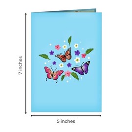 Hartensteler® Butterflies in Nature Pop Up Card - 3D Butterfly Card for Wife, Husband, Girlfriend, Mom, Dad, Mother, Father (Birthday Card, Get Well, Thank You, Anniversary)