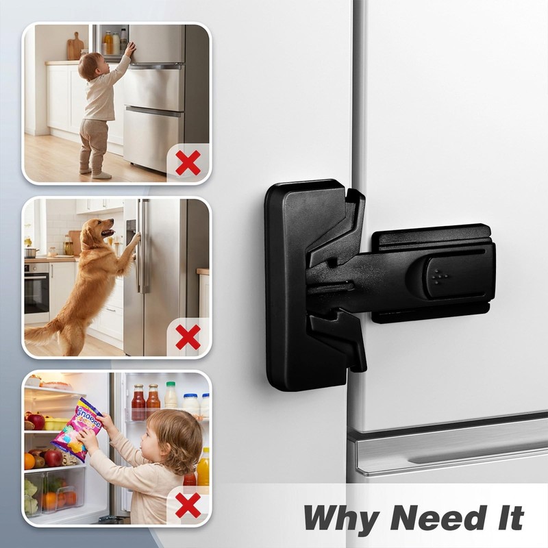 2-Pack Fridge Latch Lock for Kids Baby Proofing Refrigerator Lock