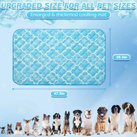 EXPAWLORER Dog Cooling Mat-28.3''*47.2'' Upgraded Extra Large Cooling Pad for Dog Dogs Cats Pets in Summer Keep Cool,Washable,Non-Slip Blanket for Grate Sofa Bed Outdoor