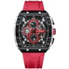 PASOY Luxury Chronograph Watches for Mens Rubber Strap Black Waterproof