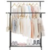 Calmootey Double Rod Clothing Garment Rack,Rolling Hanging Clothes Rack,Portable Clothes