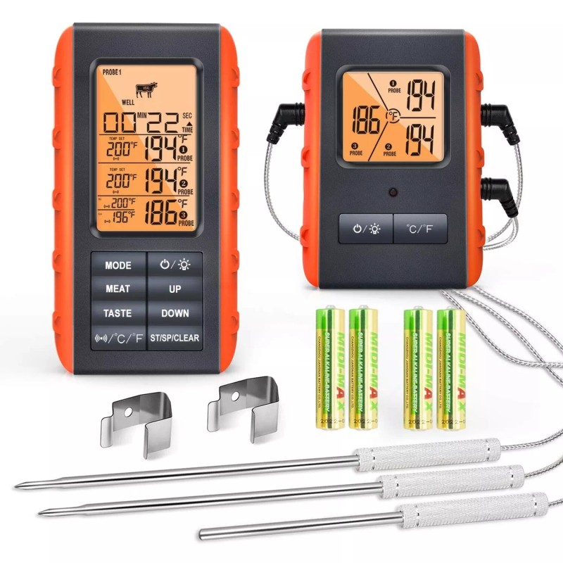 VAUNO Wireless Meat Thermometer for Grilling Smoking - Kitchen Food