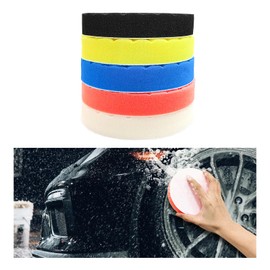 Dickno - 5 almohadillas para orejas de pulido para pulir, almohadillas para orejas de esponja compuestas de placa de respaldo de 4 pulgadas, kit de almohadillas para orejas de pulido de corte, almohadilla de pulido para pulidor de coche compuesto, pulido