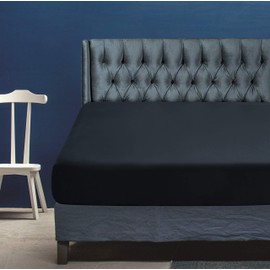 Home Beyond & HB design - Fitted Sheet, Ultra Soft Brushed Microfiber, Wrinkle Fade & Shrinkage Resistant, Deep Pocket Bed Sheet (Full or Double, Black)