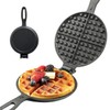 7 Inch Round Cast Iron Waffle Iron Easy Clean Two