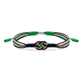 HARACRAFT Palestine Infinity String Bracelet, Palestinian Patriotic Bracelet, Country Proud Flag Color Tibetan Bracelet, Surfer Wrist Wrap Bracelet for Men, Women, Lucky and Protection (Palestine)