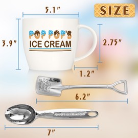 Pop Pop Gifts for Fathers Day, Pop Pop Gifts from Grandkids, Ice Cream Bowl Spoon Set, Father's Day Grandparents Gift