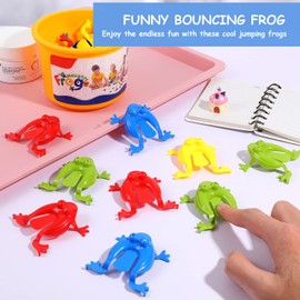 Jumping Frogs Jumping Frog Toy 12 Pack Assorted Colors Jumping Leap Frog Toy Fun Jump Party Favors for Kids Easter Birthdays Goody Bag Fillers Jumping Frogs Party Favors