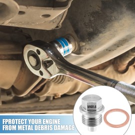 A ABSOPRO QRF027 Oil Drain Plug M16 x 1.5 Magnetic Oil Drain Plug with Sealing Ring Oil Drain Plug Oil Pan Pan Set of 2