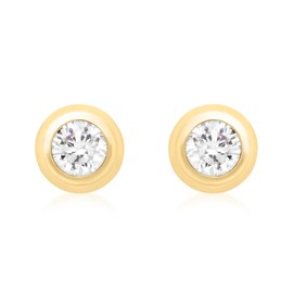 Carissima Gold Women's 9ct Yellow Gold 5mm Round Doughnut Cubic Zirconia Stud Earrings
