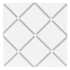 Sweet Jojo Designs White and Grey Boy, Girl, Unisex/Gender Neutral Fabric Bulletin Board Picture Memo Photo for Nursery Wall Bedroom Home Office Room Decor 13x13 Gray Classic Geometric for Hotel