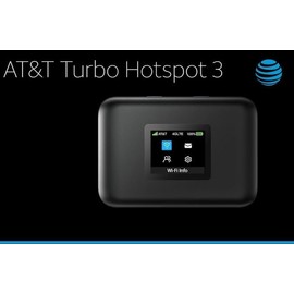 AT&T Turbo Hotspot 3: 256 MB, Black - Prepaid Hotspot, Connects Up to 16 Devices, Dual Band Wi-Fi, Long Lasting Battery