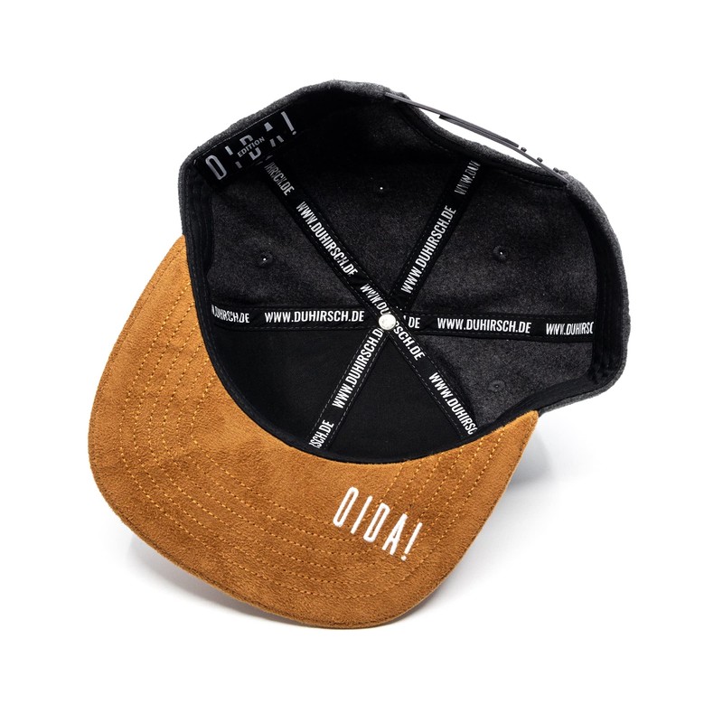 Du Hirsch Bavarian Snapback Cap Oida One Size, darkgray