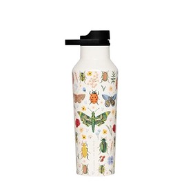 Corkcicle x Rifle Paper Co. Sport Canteen Insulated Tumbler, Curio Cream, 20 oz – Reusable Water Bottle Keeps Beverages Cold for 25hrs, Hot 12hrs – Cupholder Friendly Tumbler with Screw-On Cap