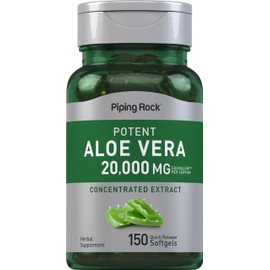 Piping Rock Aloe Vera Supplement | 150 Softgels | Concentrated Herbal Extract | Non-GMO and Gluten Free Formula