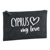 Huuraa Kulturbeutel Cyprus My Love Geschenk 1 Liter Charcoal Filz