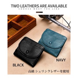 [LTG] 7990407 Mini Wallet, Ultra Small Wallet, Genuine Leather, Bi-fold Wallet, Compact, Small Wallet, Card Storage, Commuter Holder, Men's, Women's, Coin Purse, Leather, Wallet with Coin Purse, Black