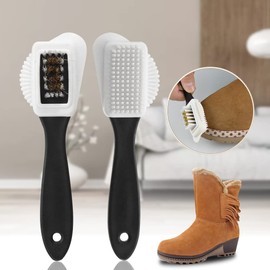 Set of 2 Suede Brushes for Shoes, Shoe Brush, Suede Brush for Cleaning and Care of Suede Boots, Nubuck and Suede (Black + White)