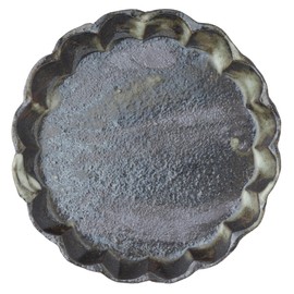 Marui Pottery MR-3-4249 Shigaraki Ware Hechimon Plate, Plate, Diameter Approx. 5.9 inches (15 cm), Black Rust Ring Flower