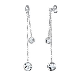 Elli Women's Earrings Filigree Elegant with Crystals in 925 Sterling Silver, Facet cut, Crystal