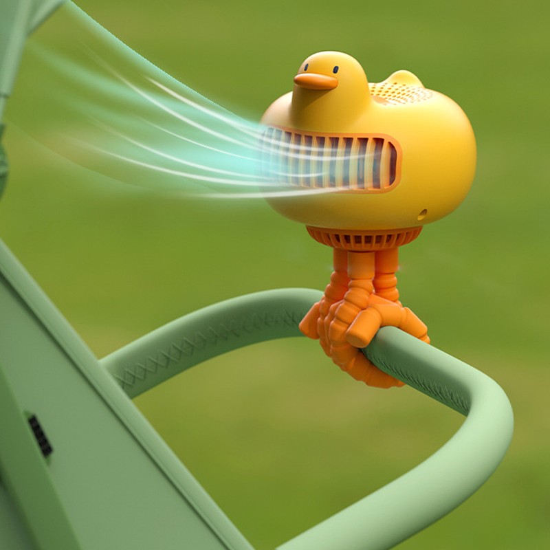Portable Stroller Fan Low Noise Duck Shape Cute 2 Power