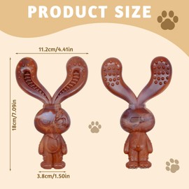 Mritrit Robust Dog Toys Rabbit Cute Animal Shape Interactive Squeaky Plush Pet Toy Squeak Chew Toy for Large Small Plush Dog Toy for Heavy Chewers
