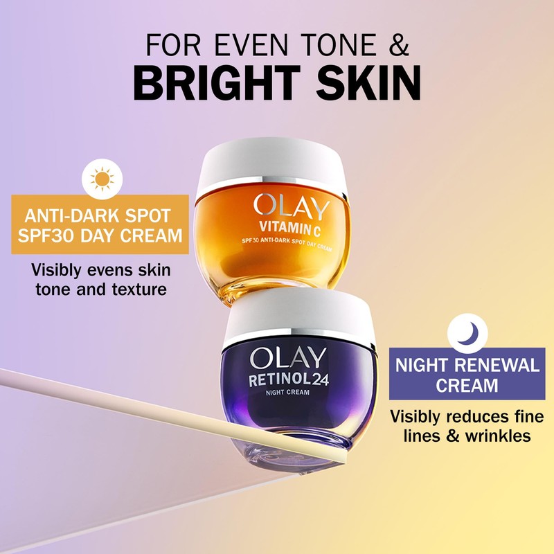 Olay Retinol 24 Night Cream Face Moisturiser, Skincare with Antioxidant