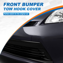 Front Bumper Tow Hook Cover Towing Eye Cap Fit for Toyota Prius XW30 2012 2013 2014 2015 52128-47908 52128-47907 (White, Left Driver Side)