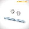 POWERTEC QHB1001 Hanger Bolts 5/16-18 x 3 Inch, 50 Pack