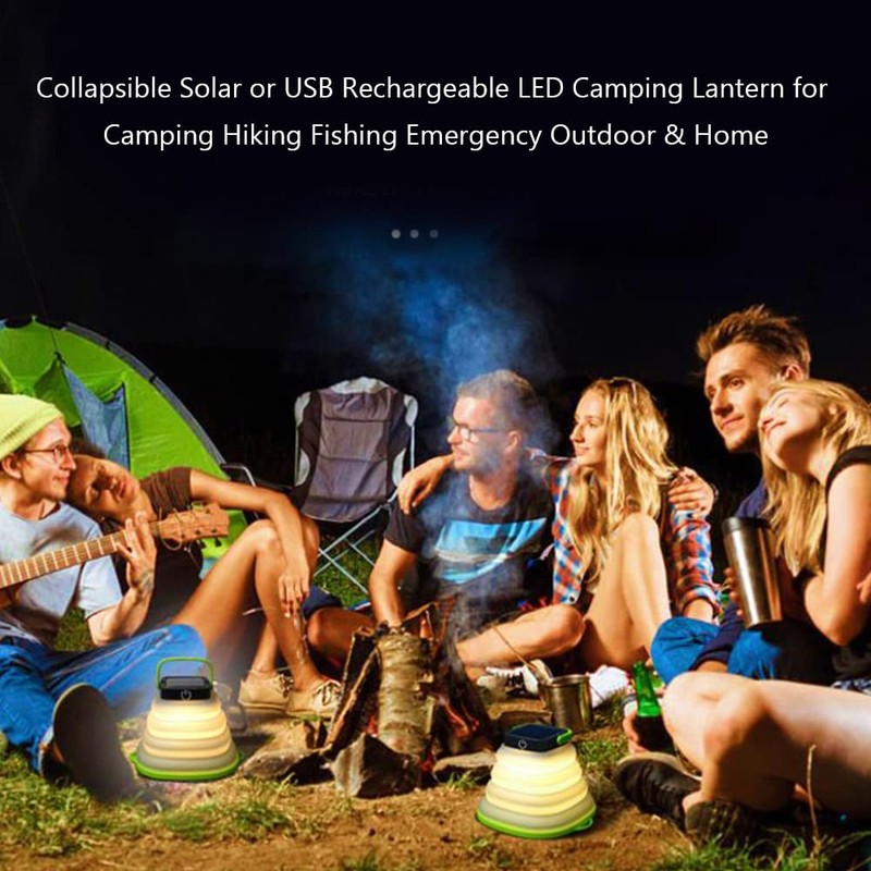 Cikonielf LED Solar Camping Lantern Foldable Portable LED Camping Lamp